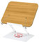 Zoelele Atril para Libros con Base Giratoria de 360°, Madera Soporte de Libro para Lectura con Clips para Leer, Plegable, Altura Ajustable, para iPads, Partituras, Libro, Tablet (02)