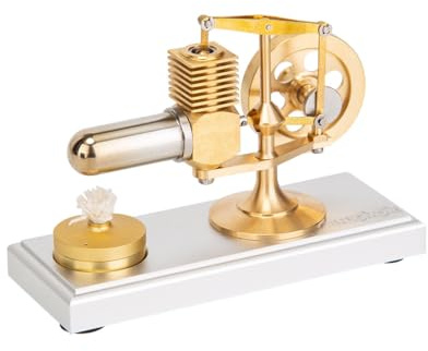 CreativeBlocker Stirlingmotor modelo adulto Mini Enjomor Motor Stirling de metal funcional con lámparas de alcohol, máquina de vapor de aire caliente, caja de experimentos, regalo científico (RTR)