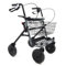 Rollator Lauflernhilfe für Senioren und Behinderte, zusammenklappbar und verstellbar mit 4 Rädern, Rollator mit Feststellbremsen, Sitz und Korb für den Innen- und Außenbereich, Aluminium