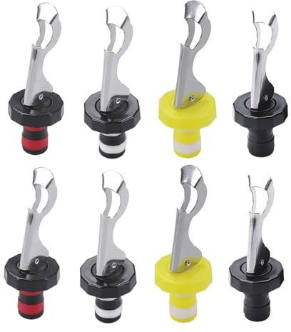 8 Pcs Wine Bottle Stoppers, Lever-Arm Beverage Bottle Stopper, Reusable Silicone Bottle Stoppers Leak-Proof Champagne Stopper for Champagne Beer Red & White Wines (Color)
