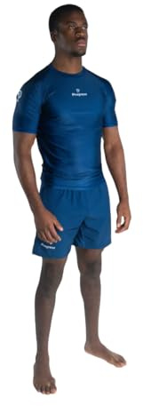Progress Jiu Jitsu Academy Short Sleeve Rashguard | Comfortable & Durable BJJ Rash Guard | Flexible Rash Guard for Grappling, Navy, S