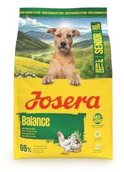 JOSERA Senior Balance kyckling & ris (1 x 3 kg) | Premium torrfoder för vuxna äldre hundar | fosforfattig – med lite fett och protein speciellt för äldre | glutenfri | 1-pack