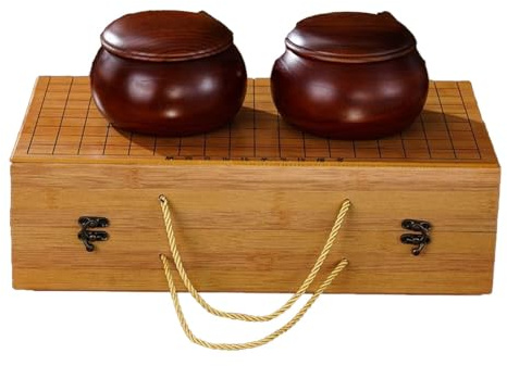 Apk i bc El Juego de Tablero de Go de Madera Maciza Plegable es Duradero, fácil de Transportar y Adecuado para entusiastas del Go y el Gomoku.(A,46 * 43 * 6.5cm)
