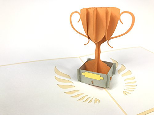 Trophy Gratulation congratz Laser geschnitten Pop Up Vintage Geburtstag Grußkarte handgemacht Geschenke Karten Wishes Postkarten Basteln mit Umschlag 2035