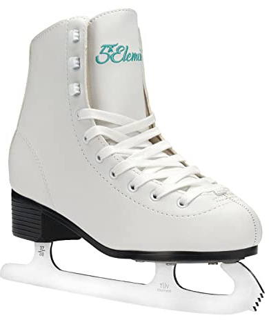 5th Element Grace Ice Skates for Women - Comfortable Figure Skates with Lightly Padded Soft Tricot Lining - Stylish Women's Ice Skating Shoes (White, 9.0)