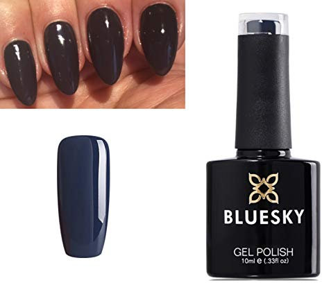 Bluesky Gel Polish DARK BLUE/GREY POSH CURDUROY INDIGO FROCK 80586 Nail UV LED Soak Off 10ml