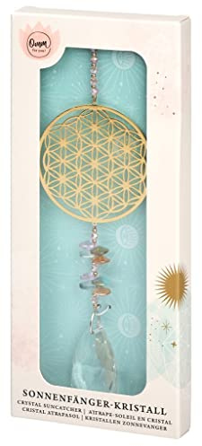 moses. Omm for You - Carillón de Viento de Cristal con Detalles Dorados (29 cm), Color Dorado