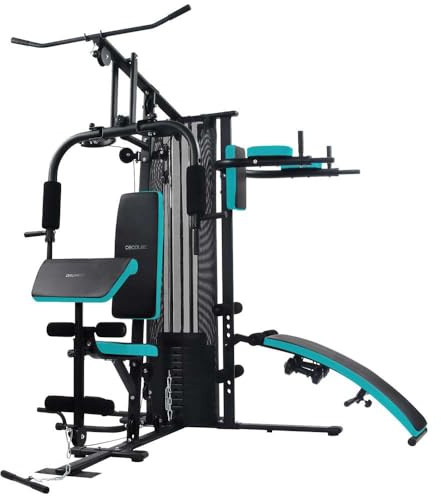 Cecotec Station de Musculation Drumfit HomeGym 2000 Double. 2 Saisons Bloc de Poids Total 65 kg Full-Body Workout, Coussinets rembourrés, réglable, Poids Maximum 150 kg