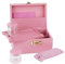 OZCHIN Große Bambusbox mit Zahlenschloss, Dekorative Aufbewahrungsbox für Zuhause, Geschenk, Aufbewahrungskiste mit Glasbehälter, Tablett, Wiederverschließbaren Beuteln und Mehr - Rosa