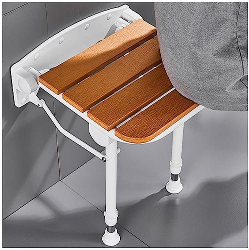 fikujap Duschsitz klappbar, Duschklappsitz für wandmontage Duschhocker Bis 300 Kg mit Gummifuß-Badhocker höhenverstellbar für die Dusche & Badewanne Duschhocker Senioren