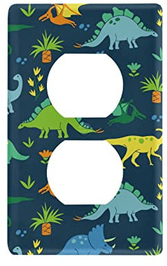 Dinosaurier Lichtschalter Abdeckung Dekorative Steckdose Wandplatte Schutz Kunststoff Lichtschalter Platten für Wohnzimmer Wohnkultur (Duplex Outlets Abdeckung)