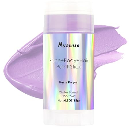 Mysense Pastel Purple Face Body Hair Paint Stick,Water Based Washable Temporary Hair Color,Non-toxic Cream Body Paint for Halloween Costume Ursula Cosplay Makeup,0.5oz