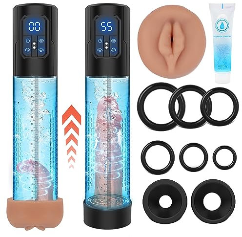 Penispumpe Sex Spielzeug Penis Masturbator - Crok Pumpe Masturbatoren für die Männer, Vakuumpumpe Extender mit 4 Saugmodi, Erotisches Sexspielzeug Dildo Penisvergrößerung Pussy Vagina für den Mann