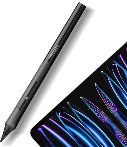 Metapen D1 Lápiz para Apple iPad 2018-2025 con Diseño Ergonómico & Bluetooth, Pencil para iPad 6/7/8/9/10/11 A16,iPad Pro 3-6/M4,Air 3-5/M2/M3, Mini 5/6, Agarre Cómodo, Sensibilidad de Inclinación