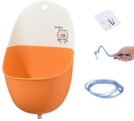 Baby-Töpfchen,kyaoayo Urinal für Jungen mit 2M Schlauch Urinal Kunststoff Pissoir mit Bürste und Haken Kinder-Urinal Kindertoilette Steh Klo Urinalbecken für Baby Pee Pissoir Training