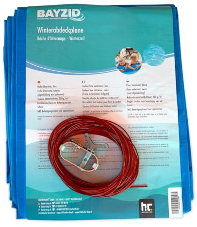 Robuste Pool Abdeckplane Rund ⌀ 6,3 m - 300g/m² | Sommer- und Winterabdeckplane für Runde Pools bis 5,5 m Durchmesser | Pool Plane Winter | Poolabdeckung | Schwimmbad Abdeckung für Ganzjährigen Schutz