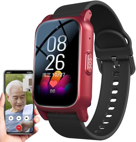 Weyot Localizador GPS Ancianos con Detector de Caidas, Reloj Localizador Personas Mayores, Reloj Inteligente, Boton Emergencia Ancianos y Llamadas de Telefono,Red