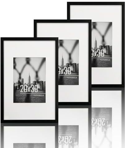 VUVUZULA bildram 20 x 30 cm svart Set av 3 fotoramar med monteringsram för affischer