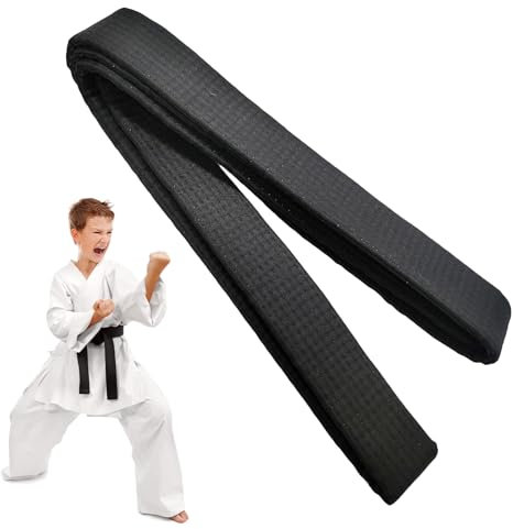 160CM Judo Gürtel Karate Gürtel Taekwondo Gürtel Kampfsport Gürtel Karate Gürtel Judo Gürtel Karate Gürtel Judo Gürtel Baumwolle Professioneller Karate Aikido Belt für Kinder Erwachsene (Schwarz)