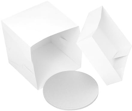 LIGIGWASH White Cardboard Cake Box 12 Inch round Cake Board for Wedding Birthday Easy to Carry from Damage