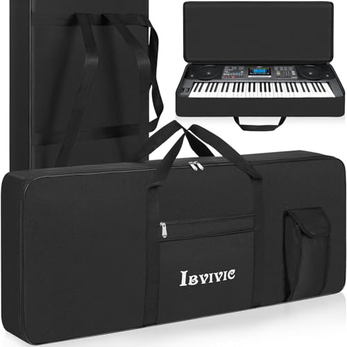 OUUTMEE 61 Keyboard Tasche Zwei Möglichkeiten Zum Tragen,103 x 40 x 13 cm Keyboard Piano Tasche,600D Waterproof Oxford Cloth Piano Tragetasche,Schwarz