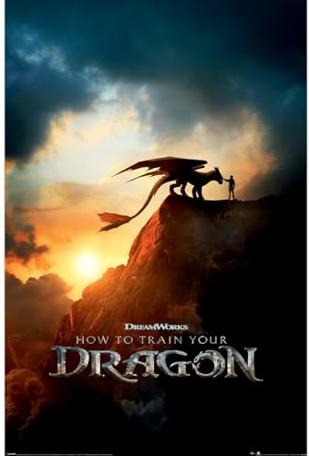 Pyramid International Póster oficial de Cómo entrenar a tu dragón (póster de la película) | Arte decorativo de pared | 61 cm x 91,5 cm para dormitorios, dormitorios y fans