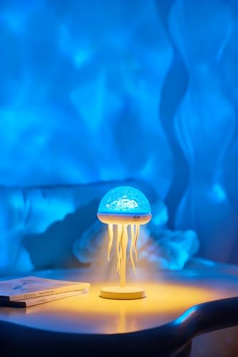 YzzYzz Quallenlampe, 7 Farben Nachtlicht, Fernbedienung, Timer, USB-C Akku | jellyfish lamp deko zimmer nachttisch nachtlicht akku lichtdekoration