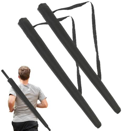 Erconsso Funda De Transporte Para Paraguas - 2 Piezas Soporte Portátil Con Correa De Hombro | Funda Portátil Para Paraguas | Para Coche Patio Aire Libre Viaje Aula Lluvia Sombra Camping Senderismo