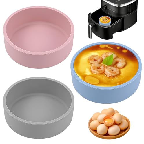 3 Piezas Egg Poacher for Air Fryer, Reutilizables Molde Silicona Air Fryer