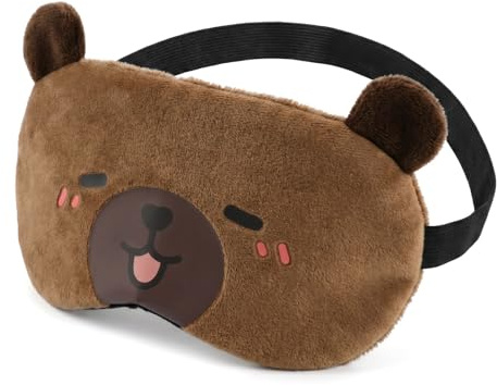 Antifaz para Dormir Capibara, Máscara de Sueño Suave y Transpirable de Franela con Bolsa de Transporte, Antifaz de Descanso Anti-Luz para Viajes, Hogar y Avión