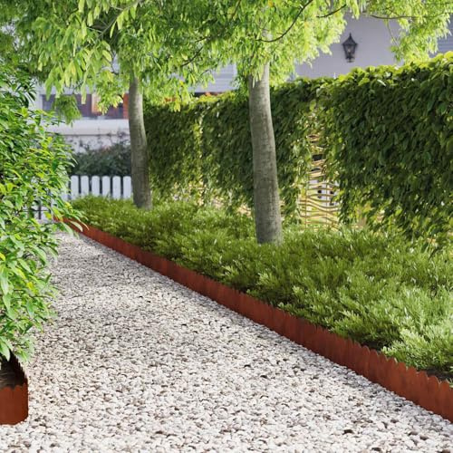Holepyr 10 cercas para césped, 103 x 20 cm, acero inoxidable, resistentes a la intemperie, flexibles, para bordes de parterres y limitaciones en el jardín