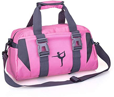 Liten/stor dans duffelväska för flickor sport gymväskor för kvinnor yogaväska (rosa, liten)
