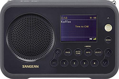 Sangean DAB + radio portátil DPR-76 FM recargable Negro