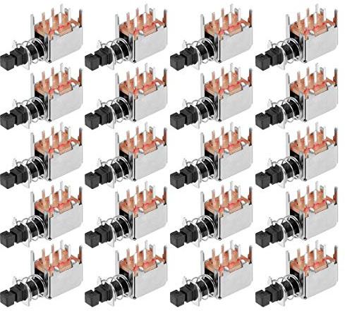 uxcell Push Button Switch, DPDT 6 Pin 1 Position Self-Locking Black 20pcs
