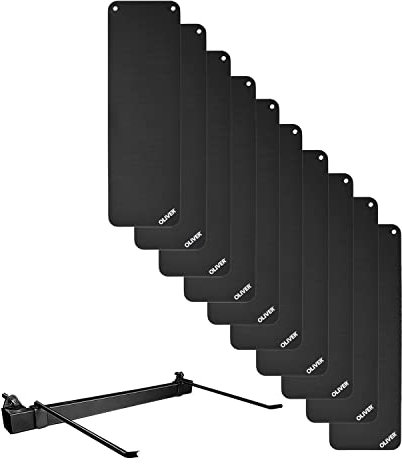 Oliver Gymnastikmatte 180+ (extra dick) Schwarz 10er Set & Wandhalter Fitness