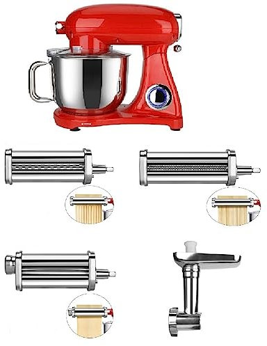 Impastatrice planetaria 7 litri KM1510 DCG 1800W con accessorio spaghetti, sfogliatrice, fettuccine (Red)