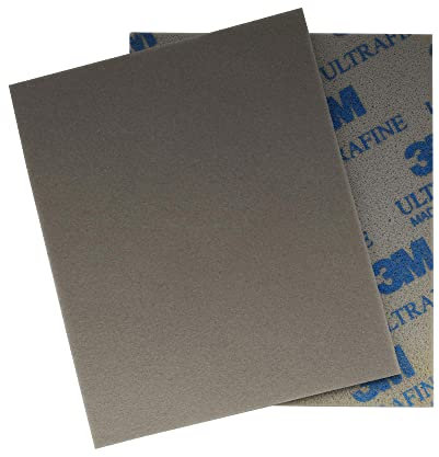 3M Espalda Blanda Esponja de Lija Óxido Aluminio Almohadilla Abrasiva 114X139mm,Ultrafino Grano 800-1000 (Set de 2)