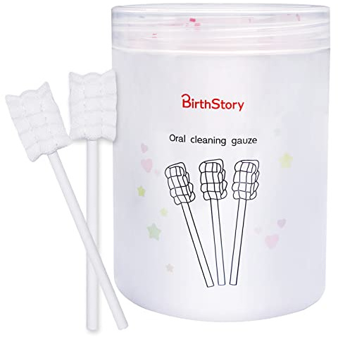 Uooker 30 Pcs Baby Oral Cleaner Disposable Soft Gauze Infant Toothbrush, First Toothbrush Oral Gum Cleaning Stick Dental Care for Mouth Tongue Cleaning