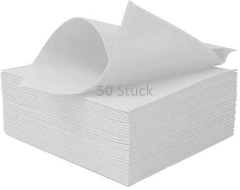 STAUBPIRAT Airlaid Servietten weiß – 65 g/qm Premium-Qualität - 40 x 40 cm Dinner Serviette stoffähnlich - Tischdekoration für Geburtstag, Hochzeit, Feiern und Events