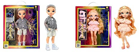 Rainbow High Modepuppe – Aidan Russel - Lila Junge Puppe – Modisches Outfit & 10+ Bunte Spiel-Accessoires 4-12 Jahren & Modepuppe – Victoria Whitman - Hellrosa Puppe mit Sommersprossen -4-12 Jahren