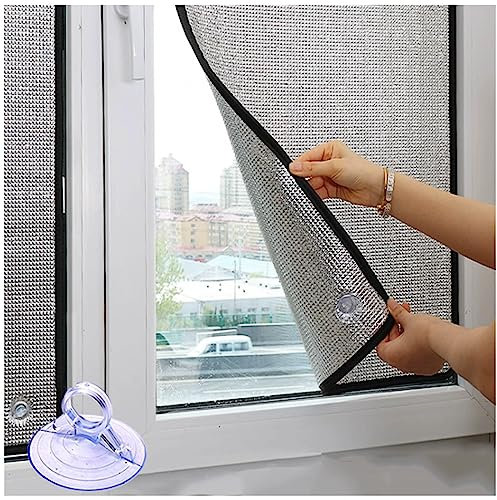 Film Isolant en Aluminium,Film De Fenêtre Réfléchissant D'isolation Thermique,Film Occultant pour Fenêtre,Film Protection Solaire avec Ventouses,pour Véranda/Salle De Bain,WxH-30x150cm/12 * 59in