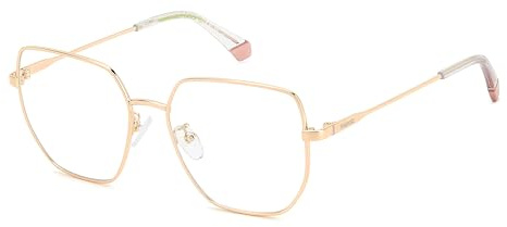 POLAROID Brille mit Sehstärke für Damen optional mit Sonnenbrillentönung oder Blaulichtfilter, Quadratisch, gefertigt aus Metall, Modell: PLD D508/G (inklusive Brillenetui)