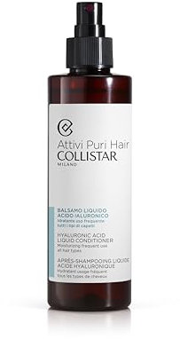 Collistar Attivi Puri Hair Balsamo Liquido Acido Ialuronico, Idratante, per Uso Frequente, Tutti i Tipi di Capelli, 200 ml