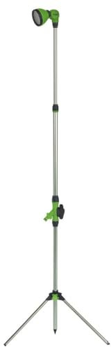 KZ GARDEN - Douche Exterieure avec trépied 1,90m - Douche de Camping Portable, Pommeau pivotant, Raccord Tuyau Arrosage Ø16mm - Piscine, Vanlife & Outdoor