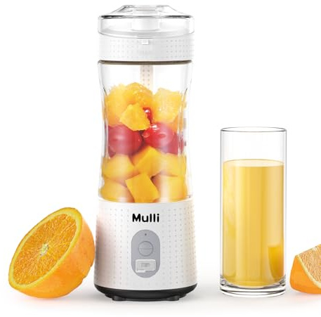 Mulli Personal Blender,USB-C Rechargeable Ice Crusher,Pro-Grade Travel Blender for Gym Camping Baby Food,BPA-Free with Flip-Top Lid