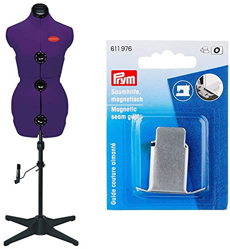 Prym Prymadonna S, 8-teilig Schneiderbüste, Metal, Lila, S & Saumhilfe für Nahtzugaben