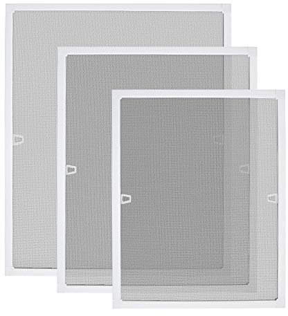 NAIZY Moustiquaire Fenêtre avec Cadre en Aluminium Prévention des Insectes Cadre de Serrage Aucun Perçage Nécessaire ni vis 100x120 cm, Blanche