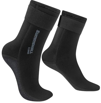 Summshall Neoprene Socks - 3mm Wetsuit Socks for Men & Women - Anti-slip, Warmth for Diving, Snorkeling, Cold Water Swim, Sea Sailing, Kayaking