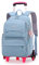 Tanou Trolley Rucksack mit 6 Rollen, 16 Zoll Leichte Schulranzen mit Rollen für Mädchen in der Grundschule, Abnehmbare Schulrucksack Trolley für Schule Reisen, 8-14 Jahren, Blau
