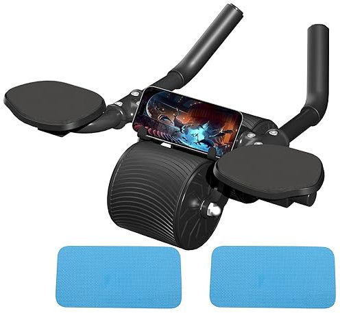 DRZHEAM Automatic Rebound Abdominal Wheel, 2 in 1 für Bauchmuskeltraining, Bauchübungsrolle mit Ellbogenunterstützung Training Geräte, Fitness Abdominal Rad,Wheels Roller Domestic Bauchtrainer